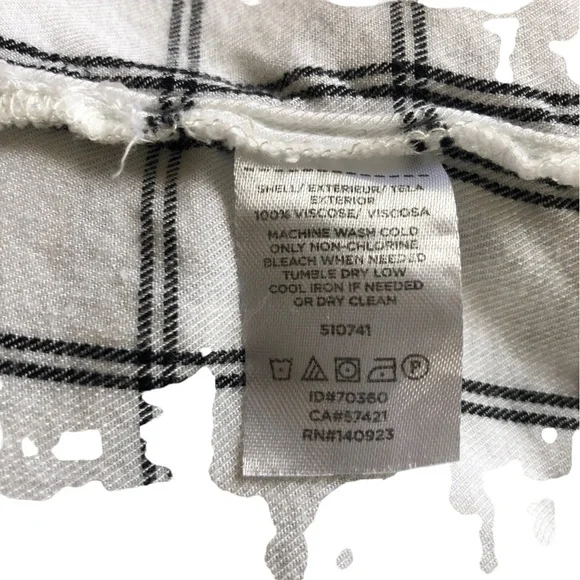 Lou and Grey for Loft Henley Style Blouse Women L Window Pane Plaid - Picture 9 of 9